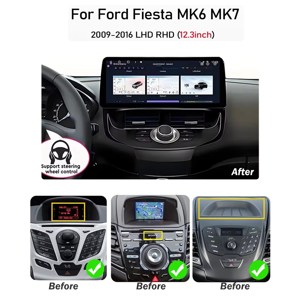 12.3 inch For Ford Fiesta MK6  - Ddr5 8Gb review and price